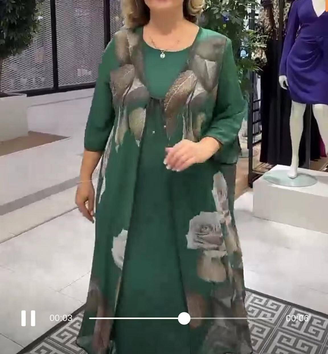 Transfrontalier 2024 Amazon Europei și americani de vară Nouă rochie casual Costum fals din două piese Imprimat Gât rotund Rochie lungă slim fit